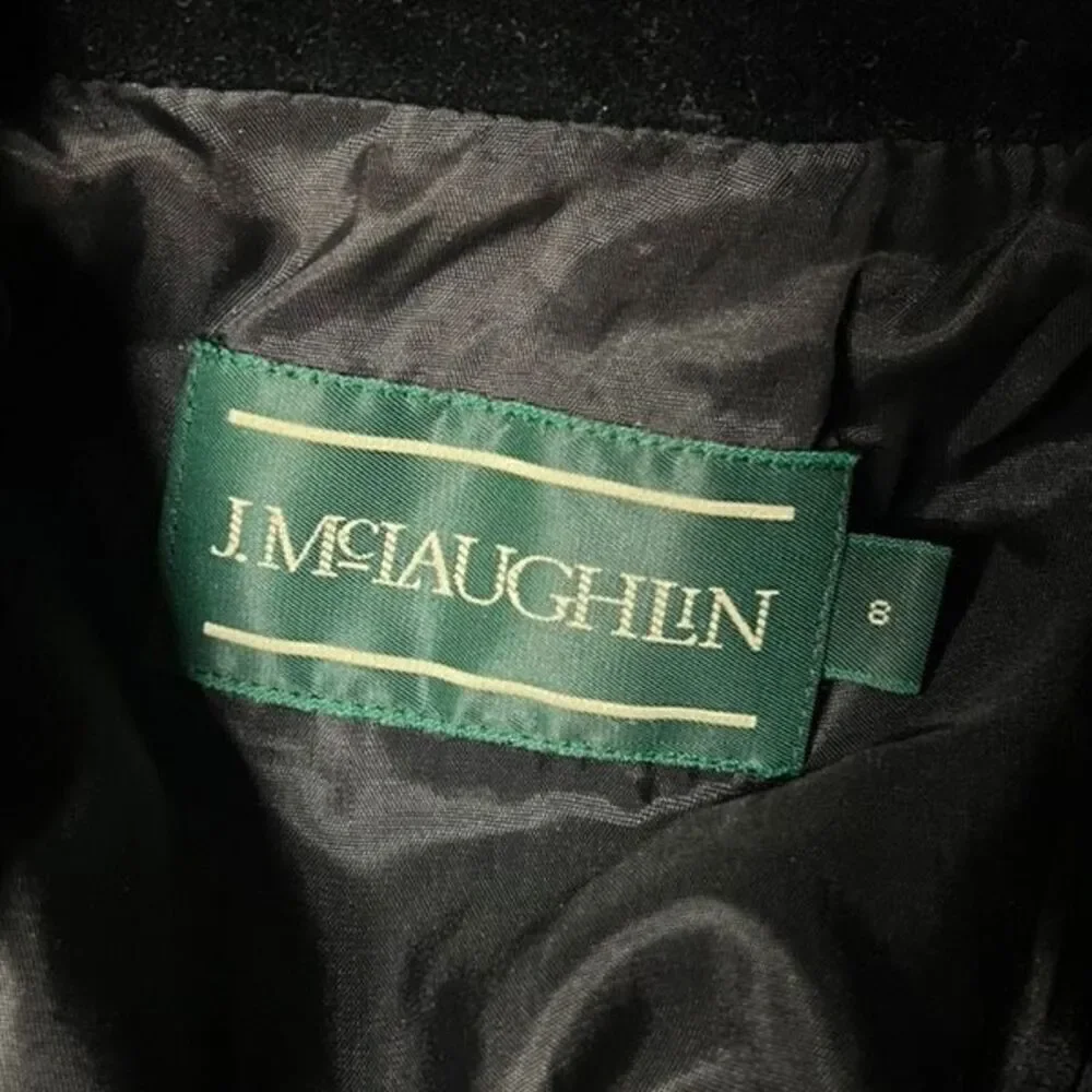 J. McLaughlin Black Velvet Vintage Blazer Jacket Size Small